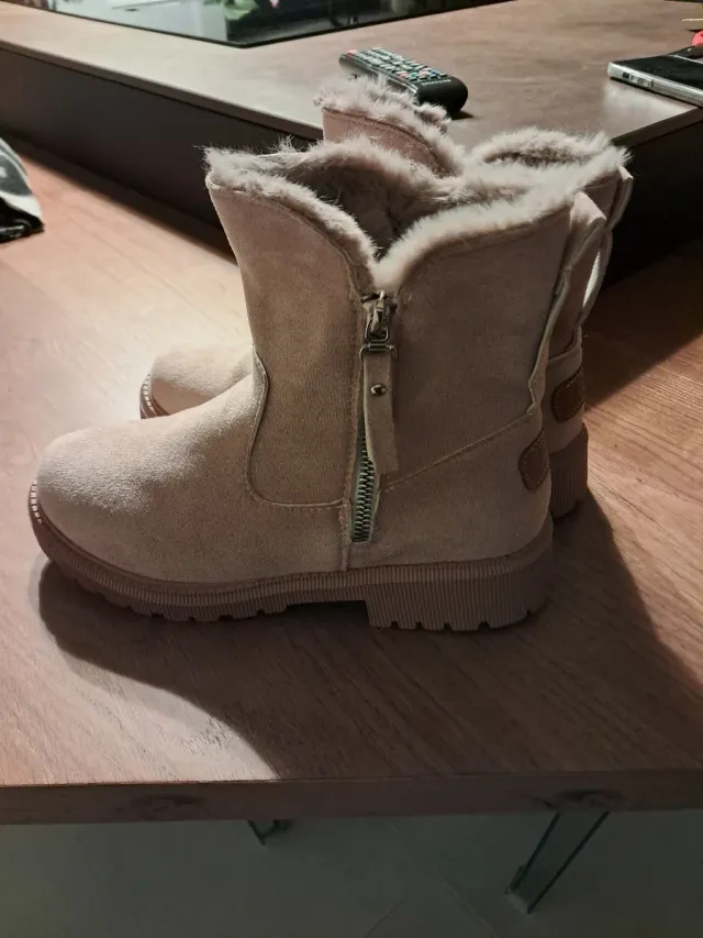 Stivaletti termici impermeabili beige/rosa