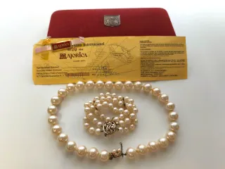 Conjunto Majorica perlas plata oro