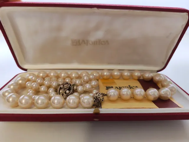 Conjunto Majorica perlas plata oro