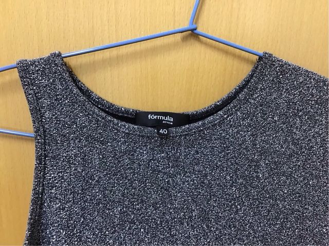 Vestido plateado brillante