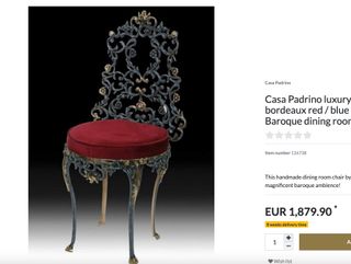 Silla de Lujo Barroca Negra y Dorada