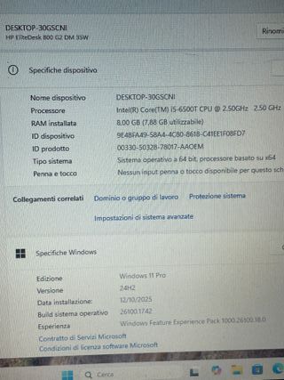 Mini PC HP EliteDesk 800 G2 i5 8/256