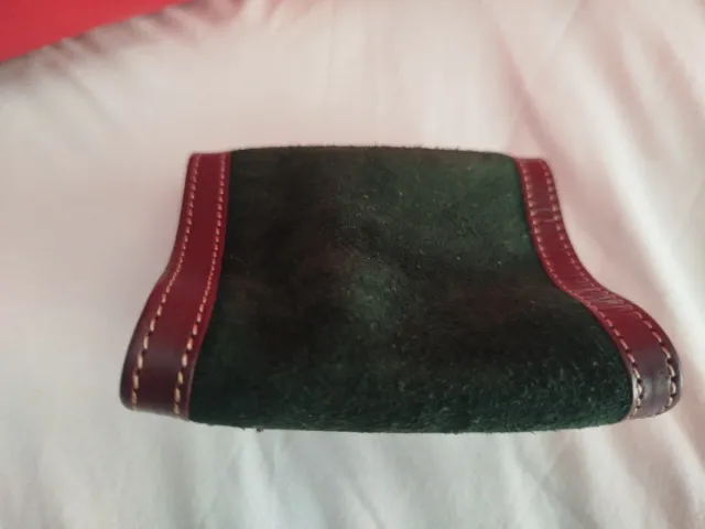 Monedero y llavero Loewe verde y marrón