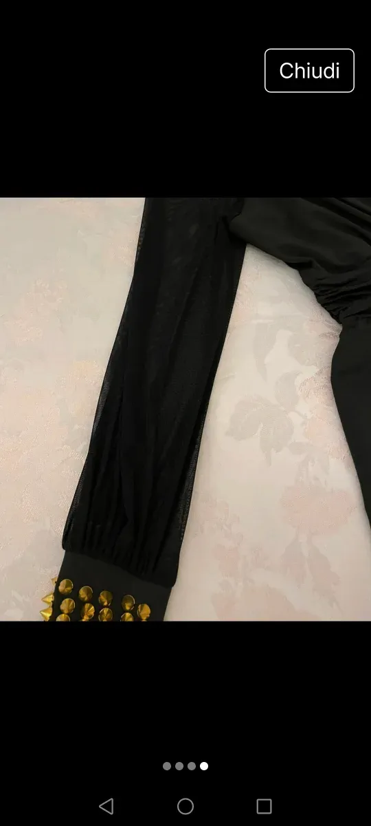 Tuta elegante nera con maniche in tulle , junpsuit