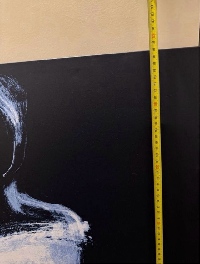 Cuadro abstracto figura mujer blanco negro