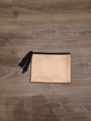 Bolso de mano neopreno dorado y negro