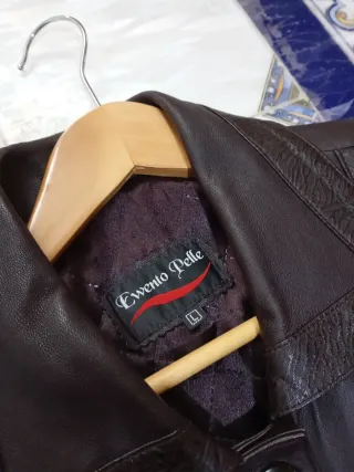 Chaqueta larga de PIEL mujer marrón