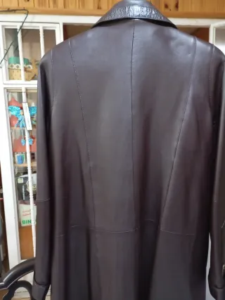 Chaqueta larga de PIEL mujer marrón