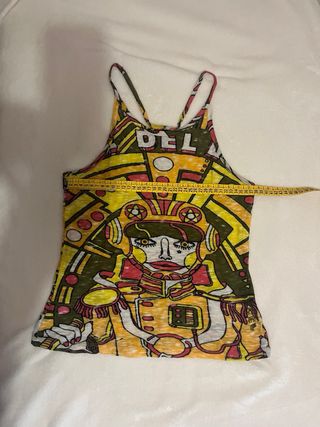 Camiseta tirantes estampada multicolor