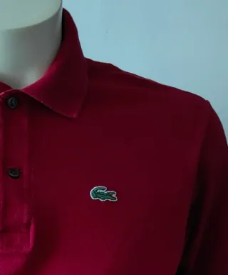 Polo Lacoste Manga Larga color Burdeos Talla XL