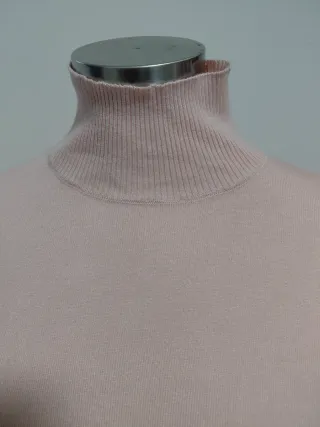 Vestito lungo rosa collo alto