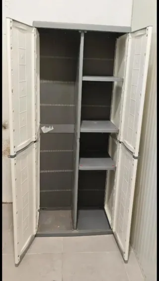 Armario Terraza/Trastero PVC Beige y Gris