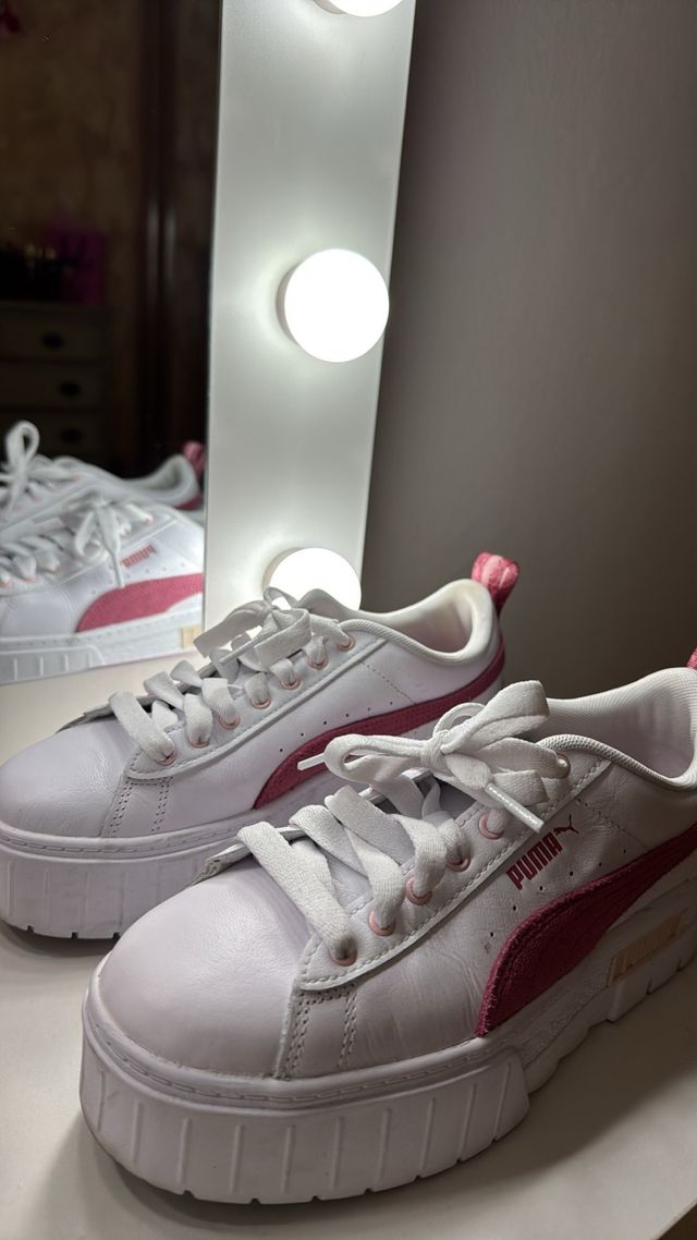 Zapatillas Puma Blancas y Rosas
