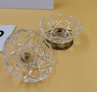 Piccolo contenitore cristallo e metallo