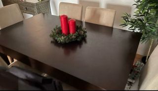 Mesa comedor extensible wengé madera