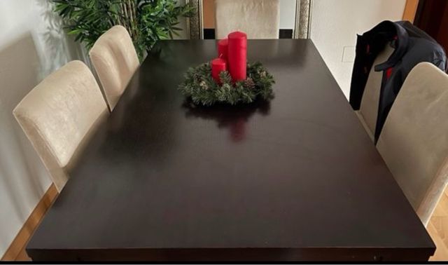 Mesa comedor extensible wengé madera