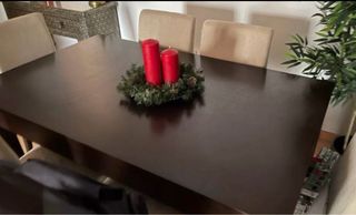 Mesa comedor extensible wengé madera