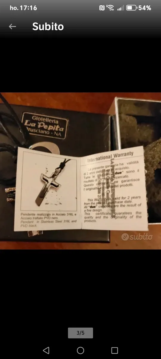 Collana con crocefisso uomo