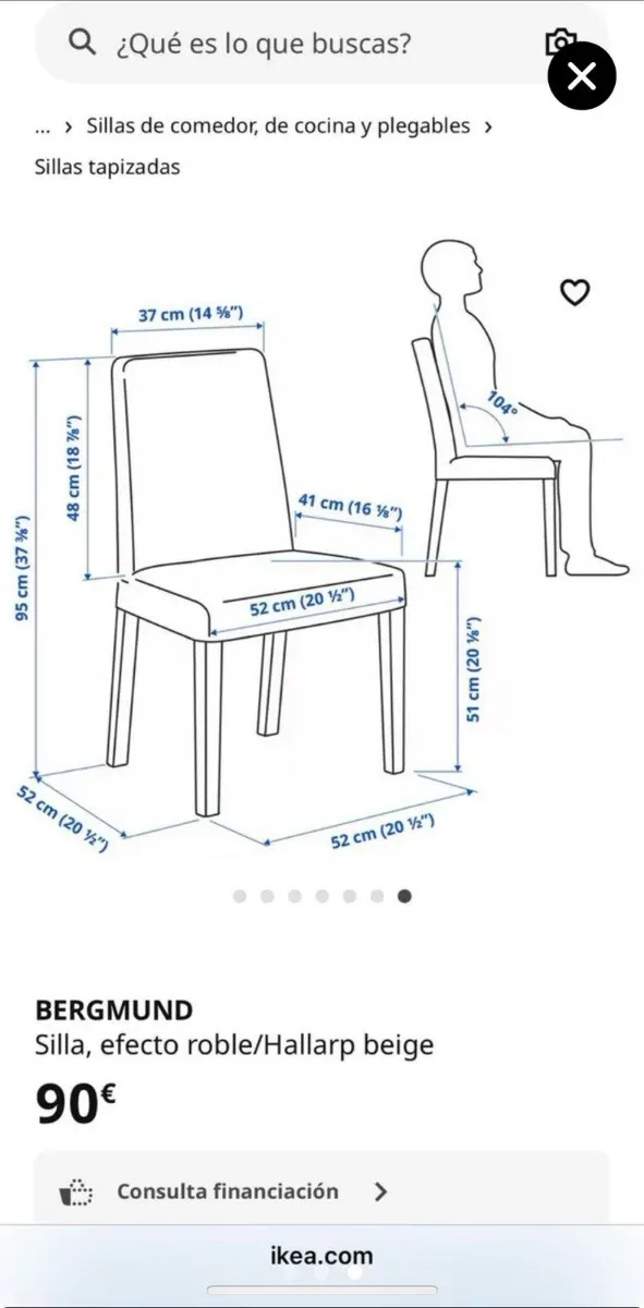Seis sillas de comedor