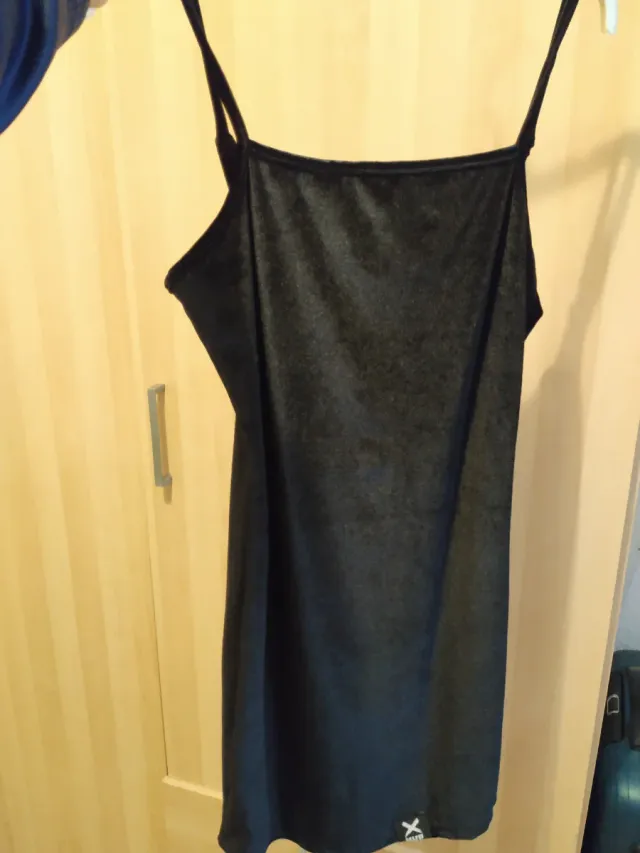 Vestido Terciopelo Negro Artesanal Talla S