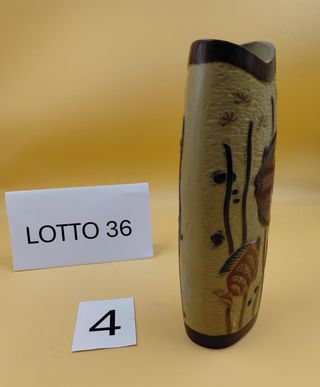 Vaso ceramica decorato pesci