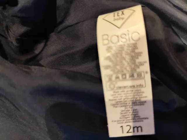 Chaqueta bebé plumón azul 12 meses