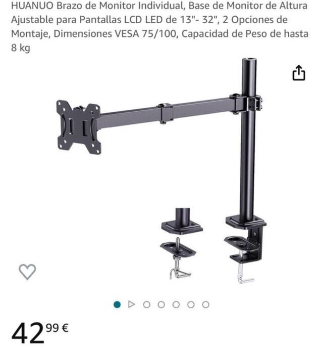 Brazo Monitor HUANUO Ajustable VESA 75/100