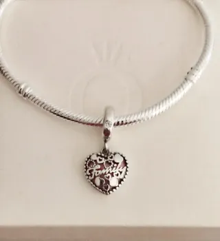 Charm Colgante Doble Corazón Familia