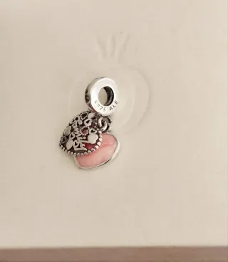 Charm Colgante Doble Corazón Familia