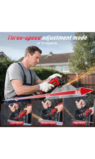 Amoladora Angular AVHRIT Batería 21V + Acc.