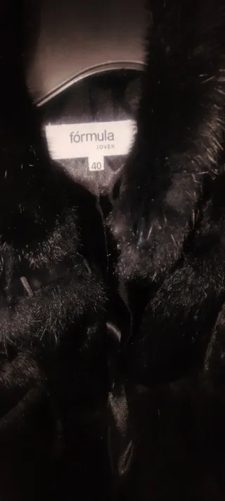 Chaquetón piel conejo negro mujer