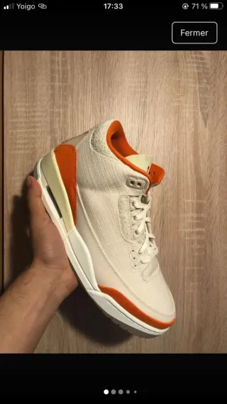 Nike Air Jordan 3 Retro Beige Naranja talla 42,5