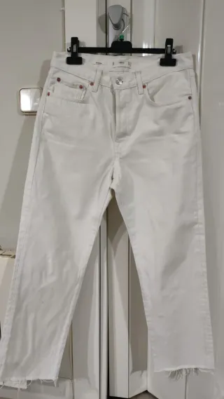 Pantalón vaquero Mango blanco Talla S/38
