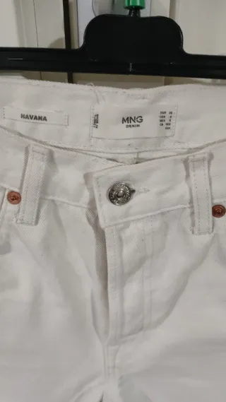 Pantalón vaquero Mango blanco Talla S/38