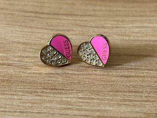 Pendientes Guess Corazón Rosa y Dorado