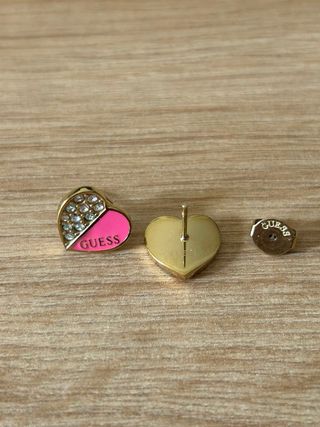 Pendientes Guess Corazón Rosa y Dorado