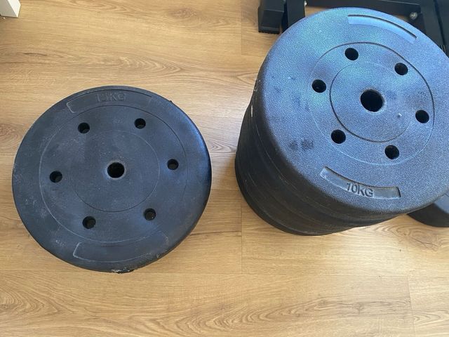 Banco de musculacion y pesas