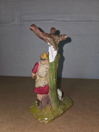 Figura Belén Pastor con Ovejas y Árbol Pesebre