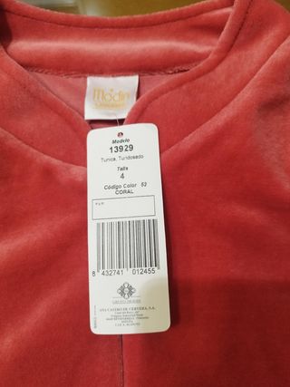 Bata túnica terciopelo larga talla L