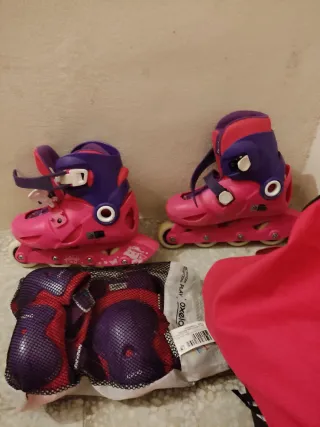 Patines infantiles + protecciones +bolsa