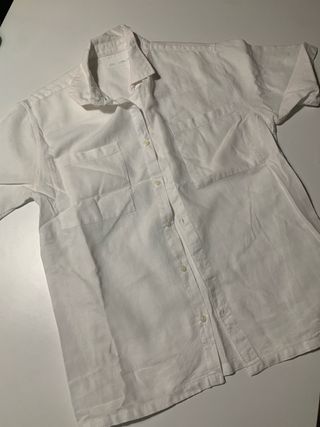 Camisa Lino Zara Blanca Talla M
