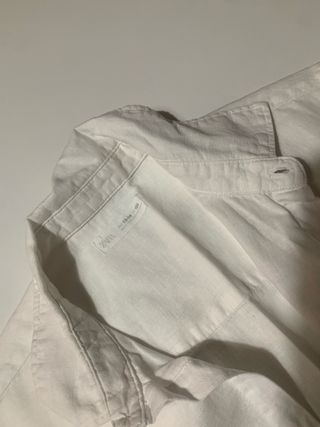 Camisa Lino Zara Blanca Talla M