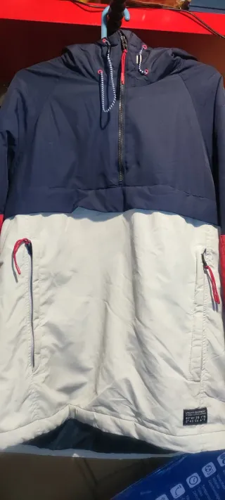 Sudadera L LFTMAN capucha azul y blanca