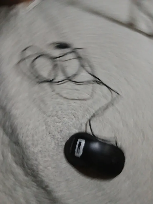 Ratón negro con cable