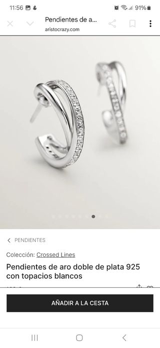 Pendientes Aristocrazy Plata 925 Topacios Blancos