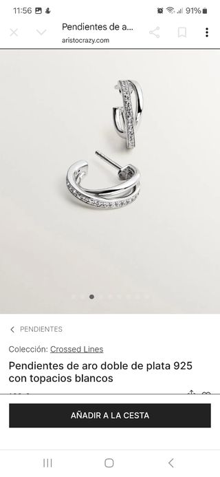 Pendientes Aristocrazy Plata 925 Topacios Blancos