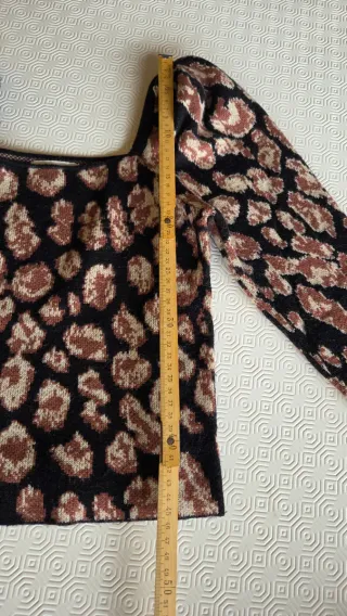 Crop top maniche lunghe stampa animalier