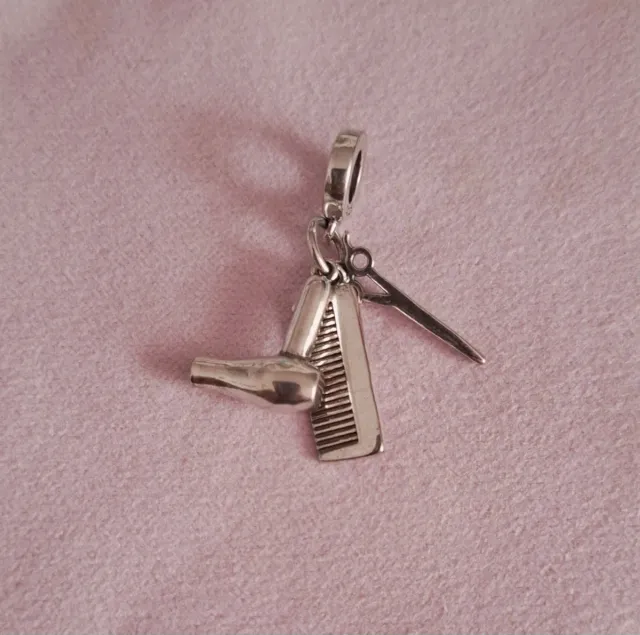 Colgante Secador, Peine y Tijeras Plata