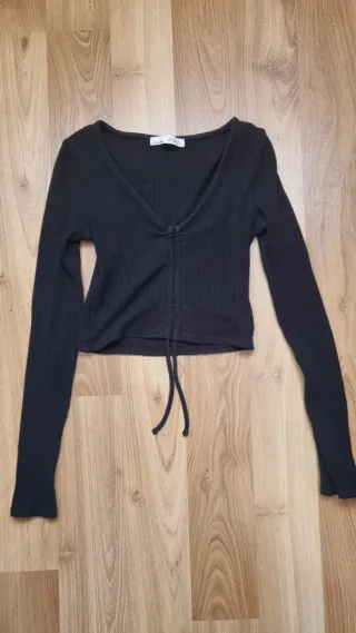 Top manga larga negro