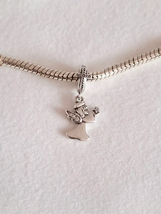 Colgante Ángel con Cruz Plata